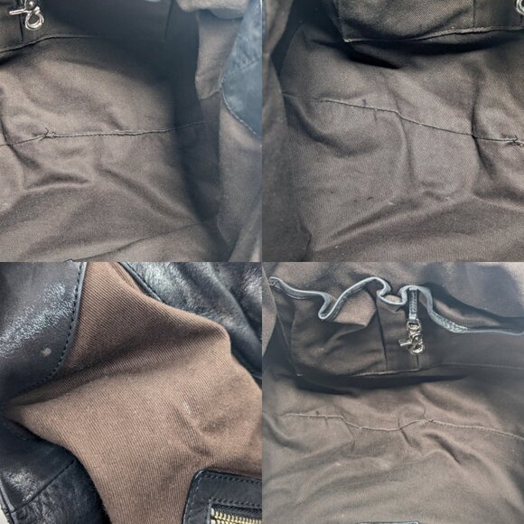 KOOBA Carly Black Silver Leather Shoulder Hobo Bag - Picture 9 of 14